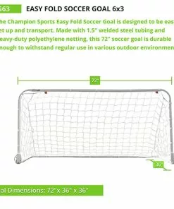 Champion 3'x6' Easy Fold Soccer Goal 12 Champion 3'x6' Easy Fold Soccer Goal -Soccer Shop 3