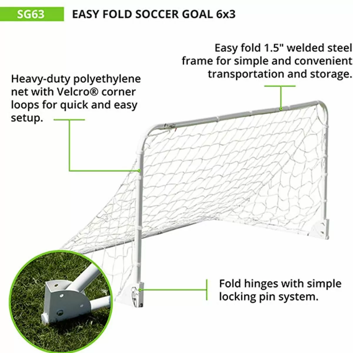 Champion 3'x6' Easy Fold Soccer Goal 5 Champion 3'x6' Easy Fold Soccer Goal - Image 5