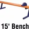 Jaypro 15' PORTABLE Aluminum Player Bench, Powder Coated, PB-15PC