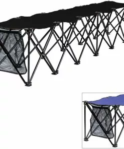 Travel Chair TBO6 Travelbench Folding Team Bench, 6-Seater Black