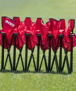 Kwik Goal 6 Seat Kwik Bench Folding Soccer Bench, 9B906 Red -Soccer Shop a07 244 inset