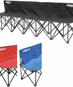 Kwik Goal 6 Seat Kwik Bench Folding Soccer Bench, 9B906 Red