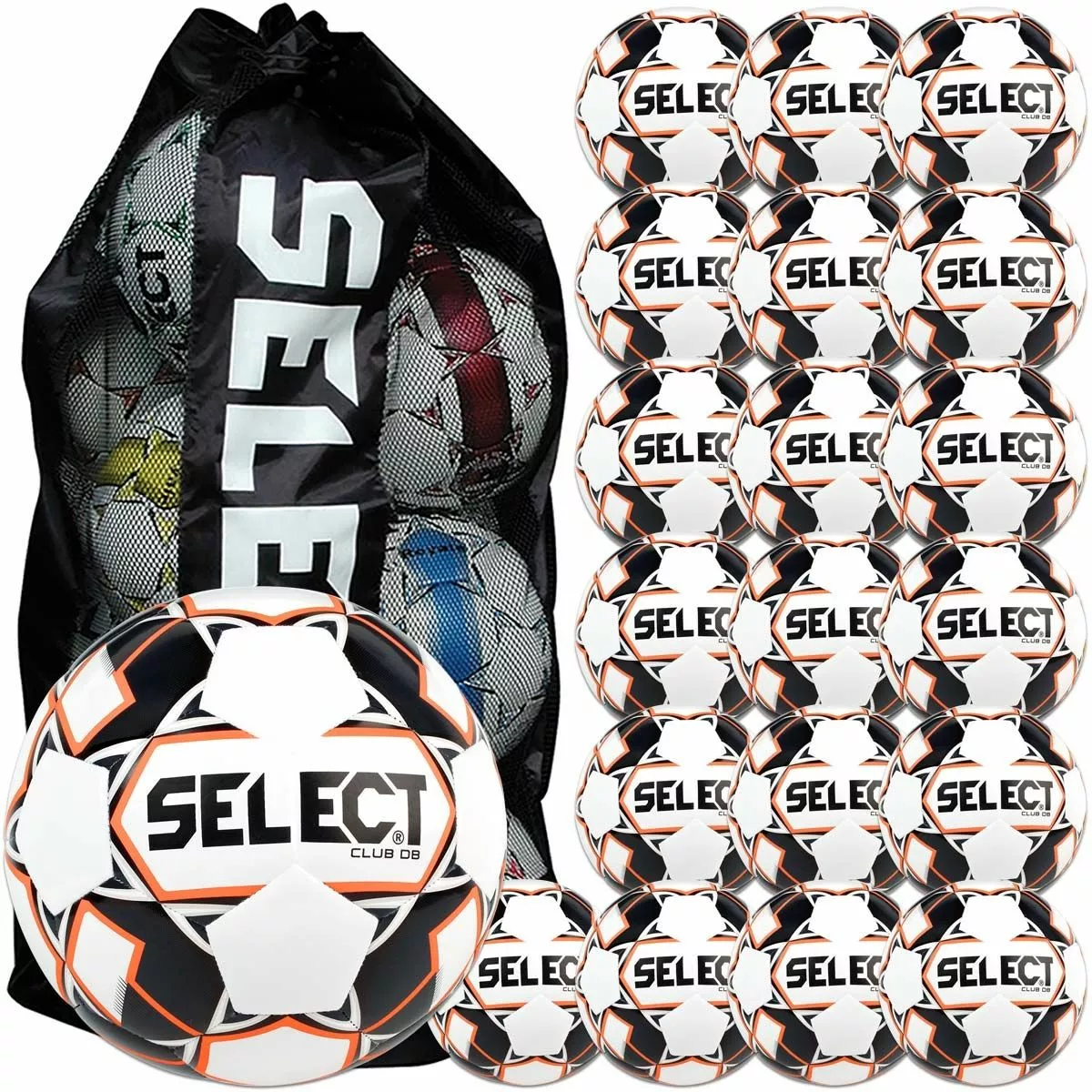 Select 20pk Club DB Soccer Ball Package w/ Bag Black 1 Select 20pk Club DB Soccer Ball Package w/ Bag Black