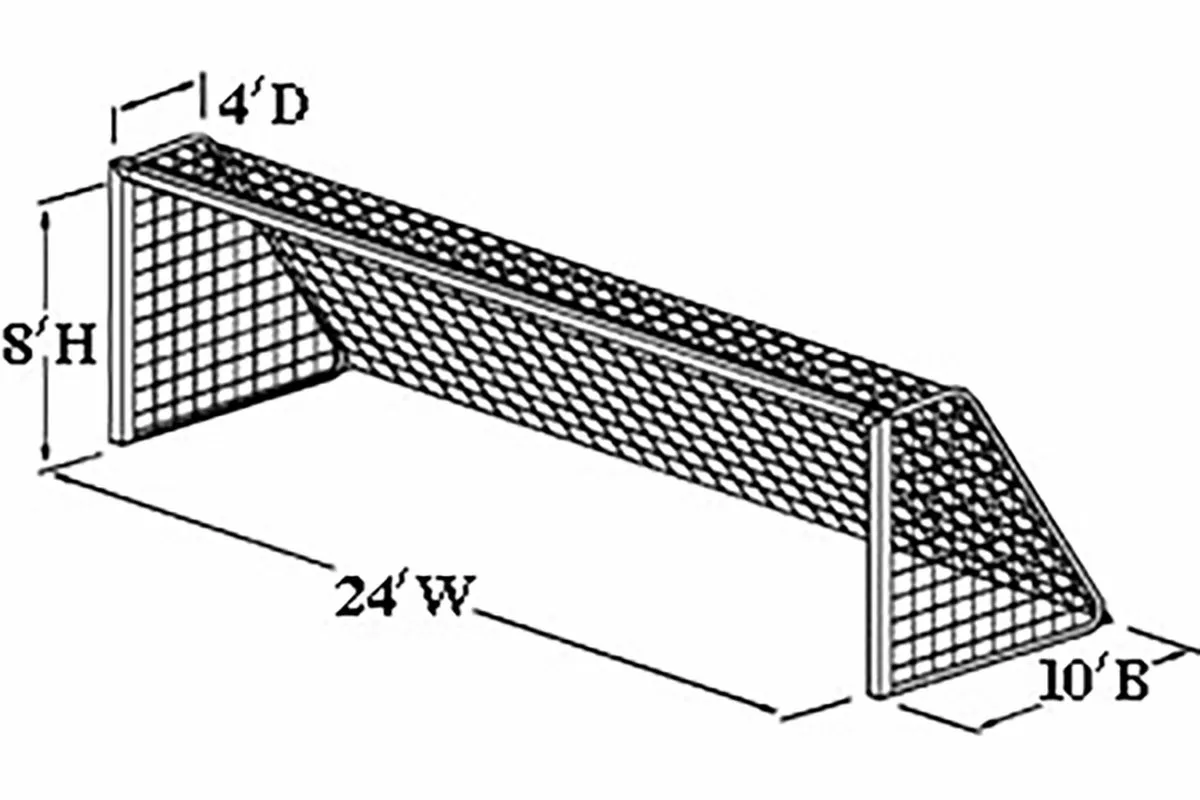 Jaypro 8'x24'x4'x10' Official Soccer Nets 3mm, WHITE SCN-24 (pair) 2 Jaypro 8'x24'x4'x10' Official Soccer Nets 3mm, WHITE SCN-24 (pair) - Image 2