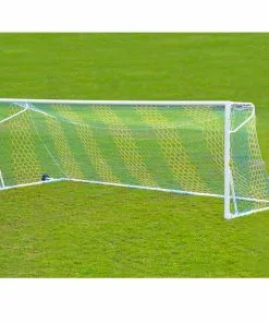 Jaypro 8'x24'x4'x10' Two-Toned HEX Official Soccer Nets, 5mm, SN-2 (pair) White/Black -Soccer Shop a11 560 4
