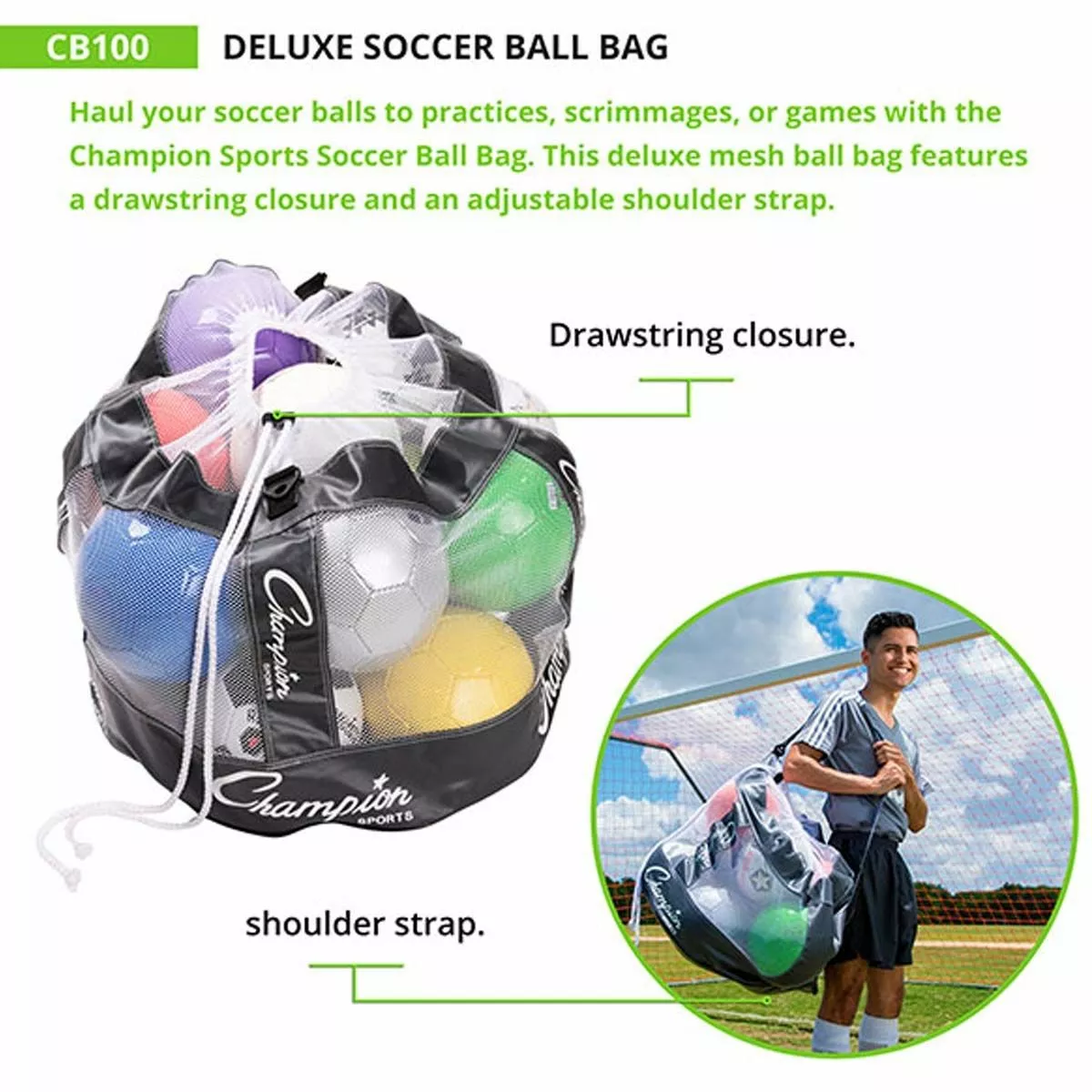 Champion Championship Soccer Ball Bag, CB100 3 Champion Championship Soccer Ball Bag, CB100 - Image 3