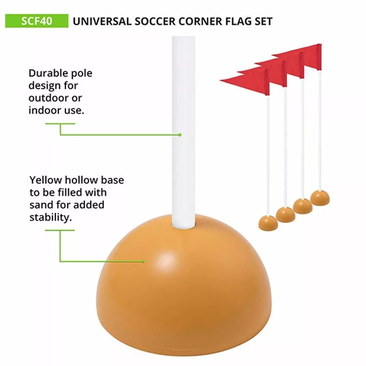Champion Universal Soccer Corner Flags, set of 4, SCF40 4 Champion Universal Soccer Corner Flags, set of 4, SCF40 - Image 4