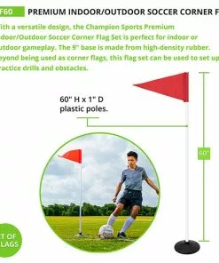 Champion Premium Turf Official Soccer Corner Flags, set of 4, SCF60 -Soccer Shop a11 766 new 03