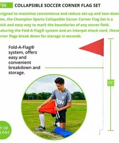 Champion Fold-A-Flag Folding Soccer Corner Flags, set of 4, SCF50 -Soccer Shop a11 767 new 04