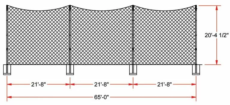 Jaypro 20'Hx65'L Soccer Ball Stop Barrier Netting System, FNSB-65 2 Jaypro 20'Hx65'L Soccer Ball Stop Barrier Netting System, FNSB-65 - Image 2