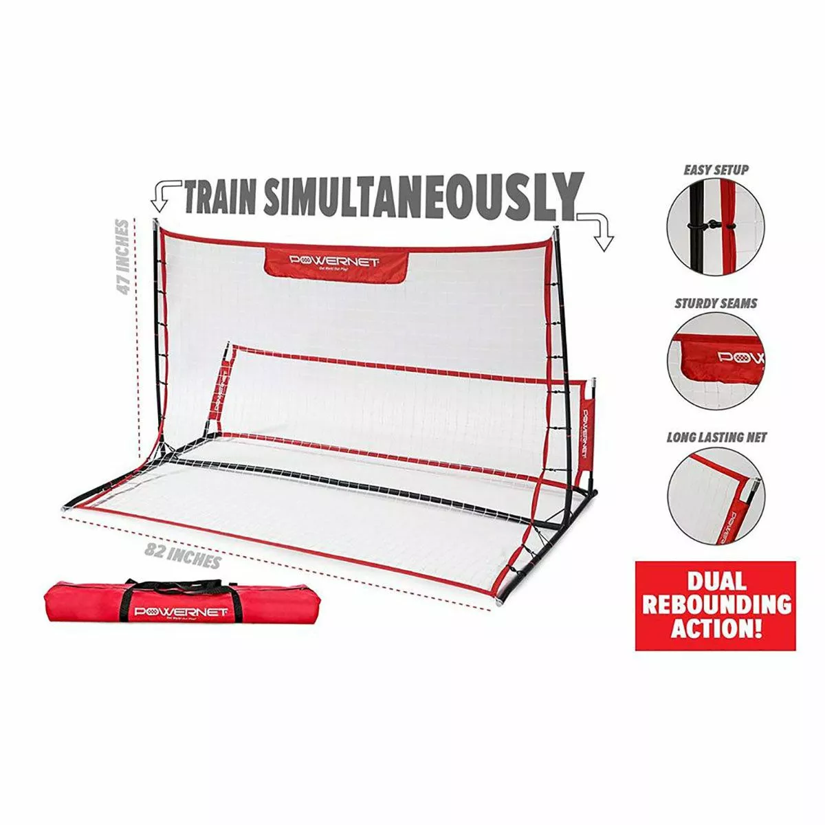 POWERNET Fast Pass Dual-Side Soccer Rebound Trainer 3 POWERNET Fast Pass Dual-Side Soccer Rebound Trainer - Image 3