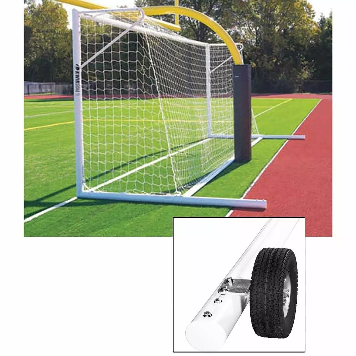 Kwik Goal Fusion 120 8'x24' Soccer Goal w/ Wheels, 2B3906 1 Kwik Goal Fusion 120 8'x24' Soccer Goal w/ Wheels, 2B3906