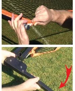 BOWNET BowBarrier Barrier Sports Net, 21' 6"W x 11' 6"H -Soccer Shop a63 343setup 16