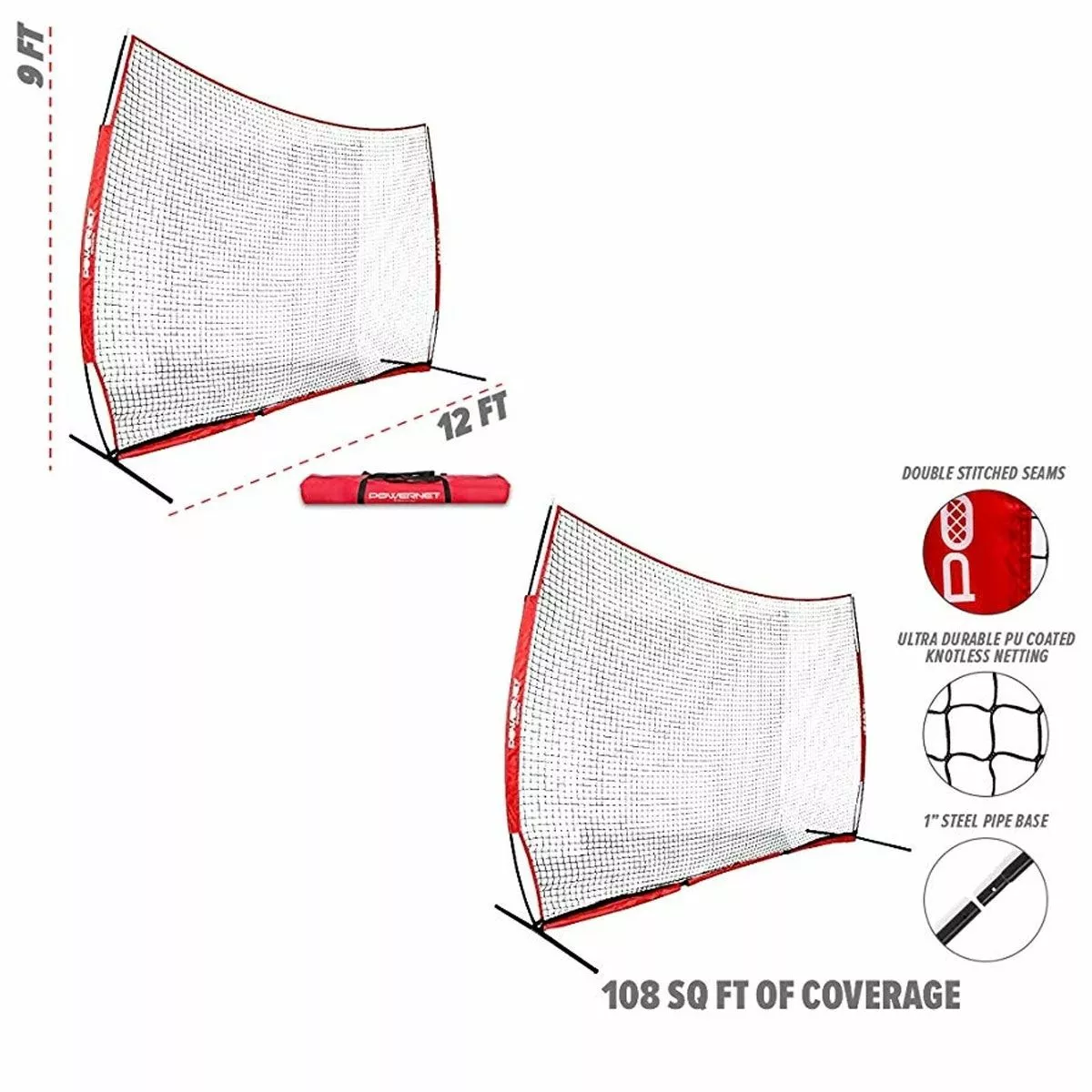 POWERNET 9'Hx12'W Portable Barrier Sport Net Navy 4 POWERNET 9'Hx12'W Portable Barrier Sport Net Navy - Image 4