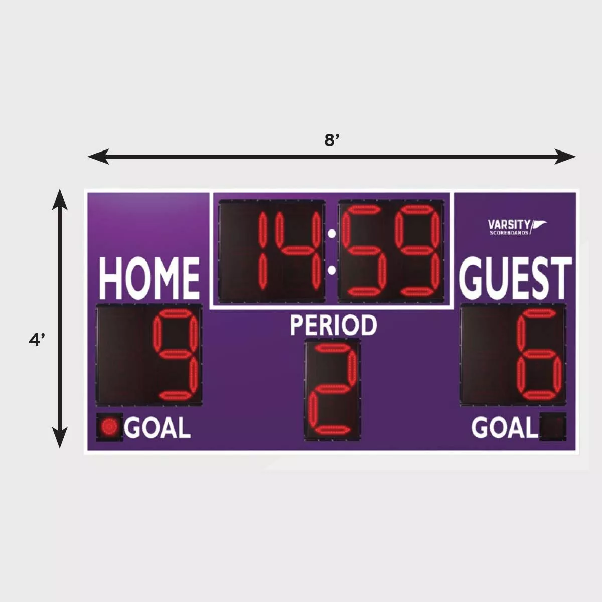 Varsity Scoreboards 3430 Soccer / Multi-Sport Scoreboard, 8'W x 4'H 4 Varsity Scoreboards 3430 Soccer / Multi-Sport Scoreboard, 8'W x 4'H - Image 4