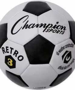 Champion Retro Black & White Soccer Ball, Size 3, 4 & 5 8 Champion Retro Black & White Soccer Ball, Size 3, 4 & 5 -Soccer Shop size 3a 1