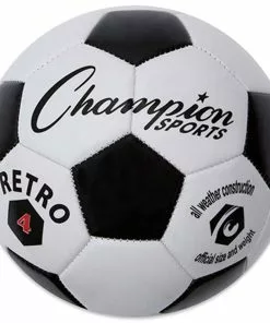Champion Retro Black & White Soccer Ball, Size 3, 4 & 5 9 Champion Retro Black & White Soccer Ball, Size 3, 4 & 5 -Soccer Shop size 4