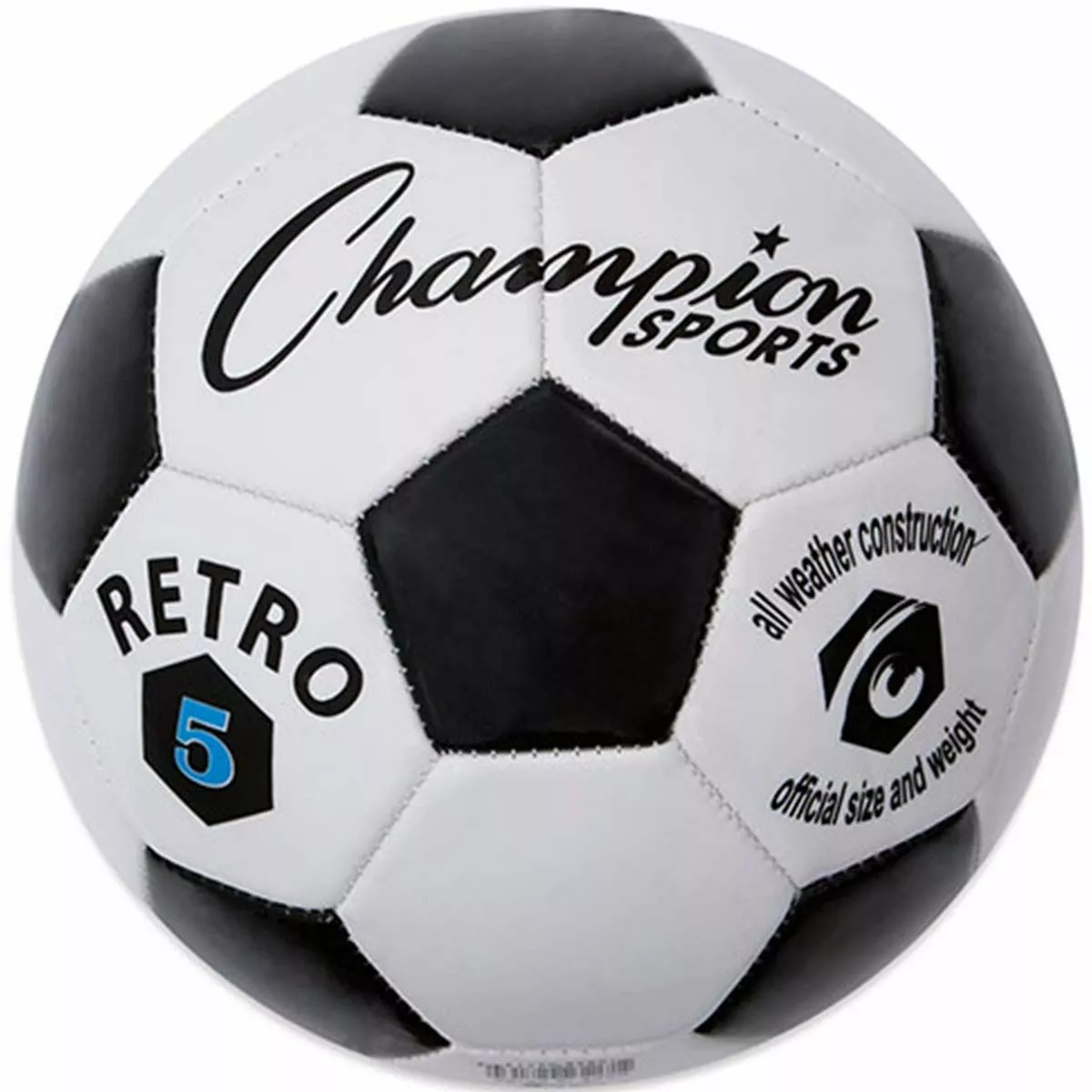 Champion Retro Black & White Soccer Ball, Size 3, 4 & 5 1 Champion Retro Black & White Soccer Ball, Size 3, 4 & 5