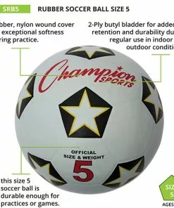 Champion Rubber Soccer Ball, Size 3, 4 & 5 -Soccer Shop size 5a 1